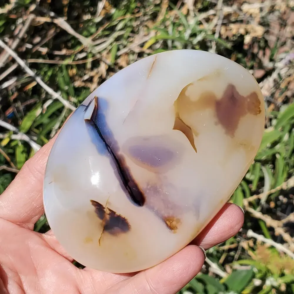 Dendritic Agate Purple Inclusions Freeform Quality Crystal 262 Grams